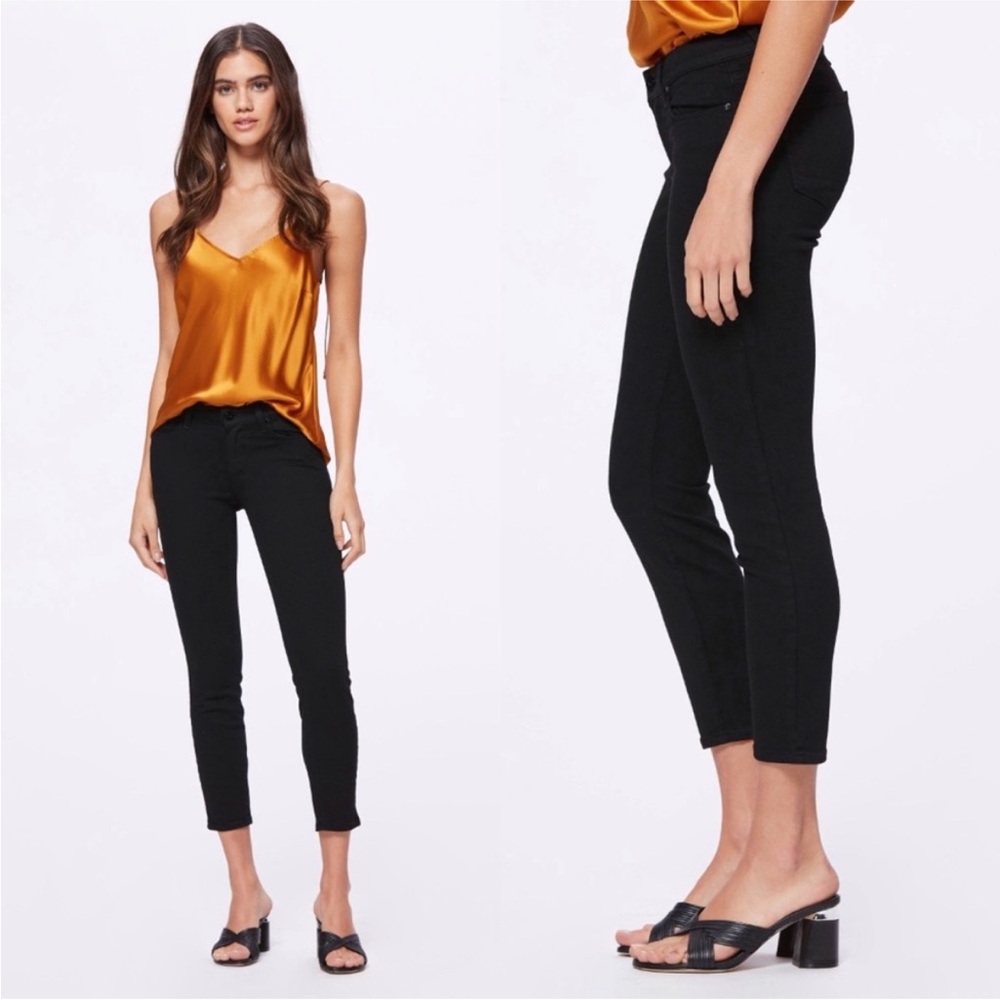 PAIGE Transcend Verdugo Crop Jeans in Black Overdye 27